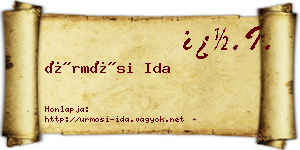 Ürmösi Ida névjegykártya
